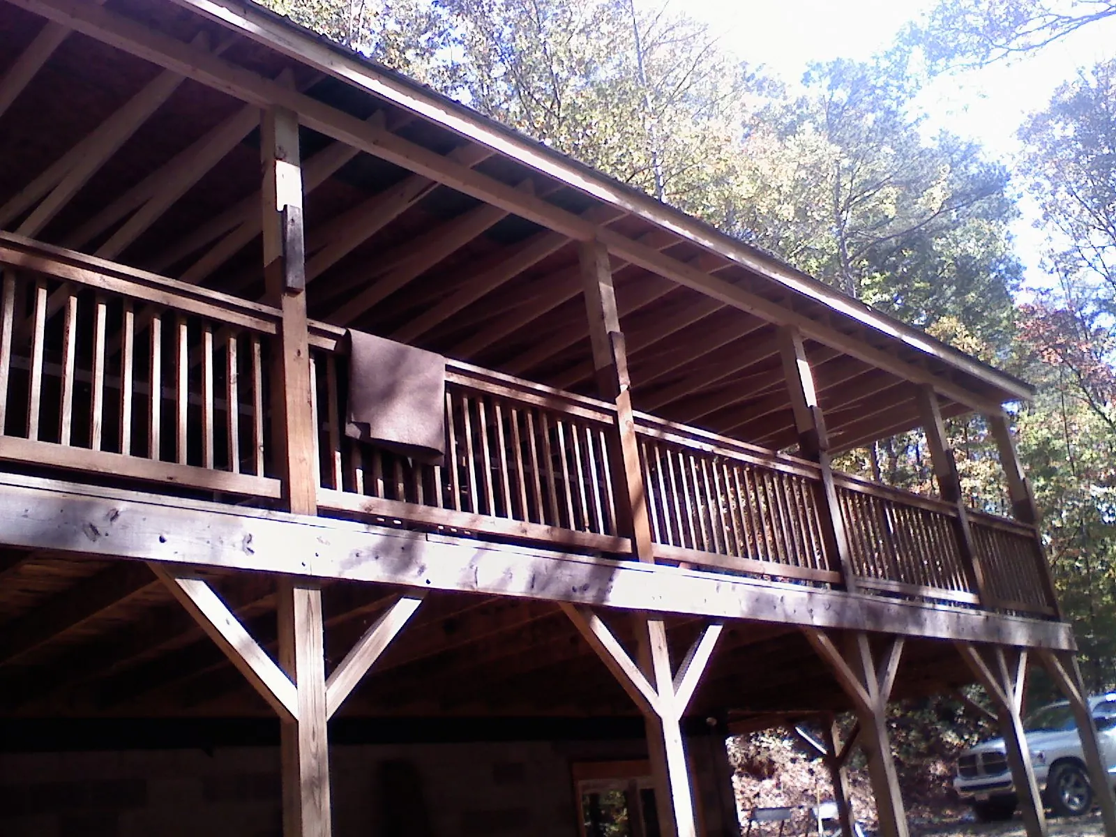 Timber framing under a new elevated porch and deck — Roof Leak Repair in Naches by Roofing Brothers